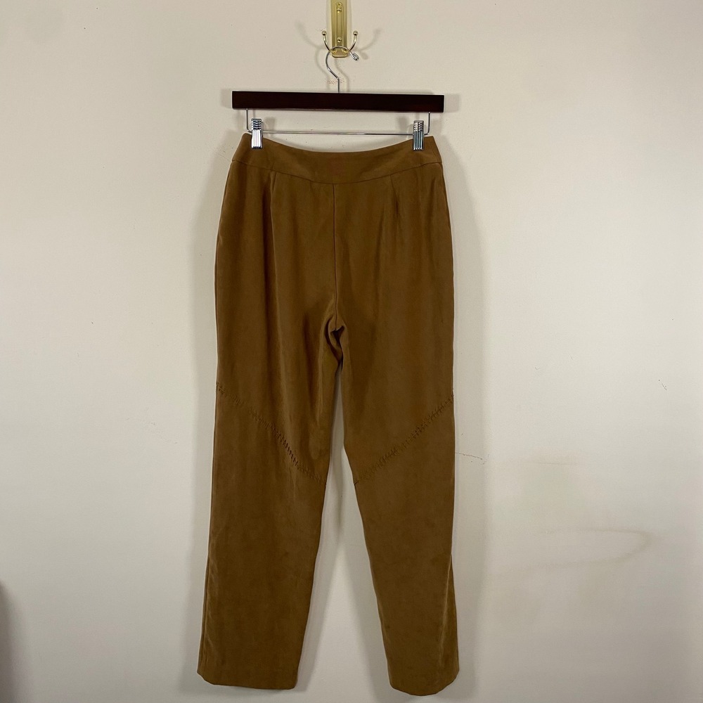 Norton McNaughton Petite Womens Faux Suede exposed stitch detail Straight Leg 4P - Picture 4 of 5